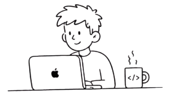 Boy coding at laptop